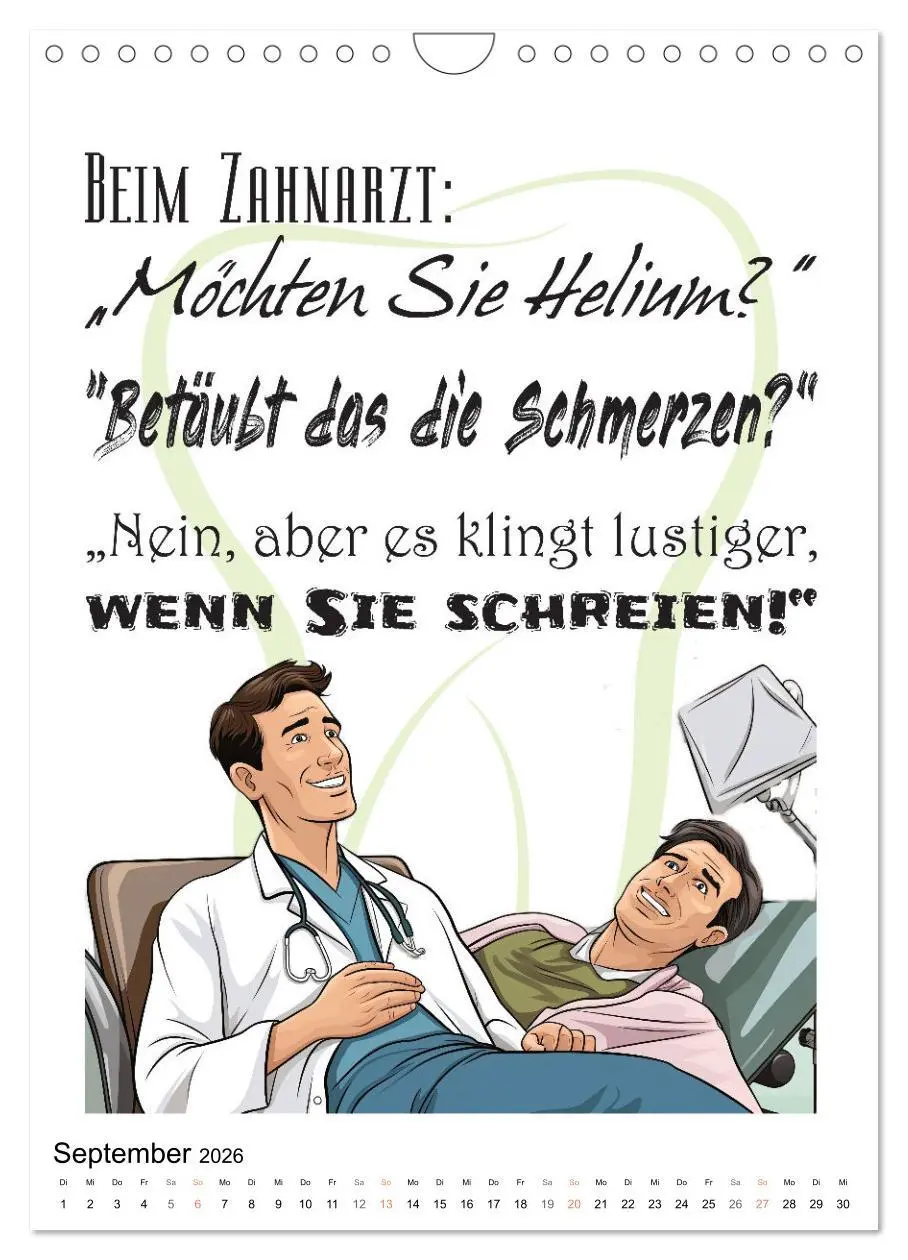 Bild: 9783516299663 | Zahnarztsprüche (Wandkalender 2026 DIN A4 hoch), CALVENDO...