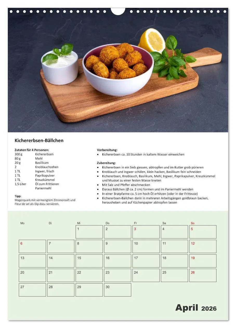 Bild: 9783516369663 | Der tolle Rezeptkalender (Wandkalender 2026 DIN A3 hoch), CALVENDO...