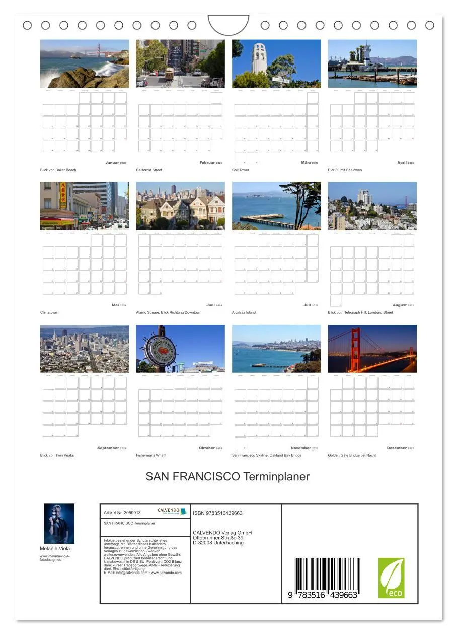 Bild: 9783516439663 | SAN FRANCISCO Terminplaner (Wandkalender 2026 DIN A4 hoch),...