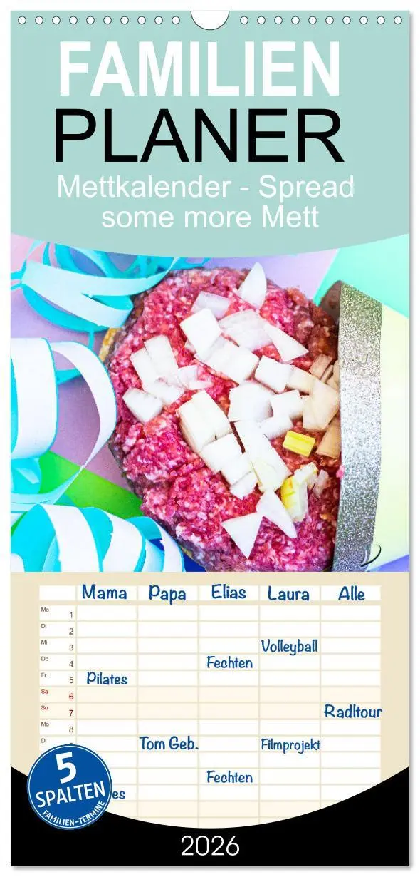 Cover: 9783516509663 | Familienplaner 2026 - Mettkalender - Spread some more Mett mit 5...
