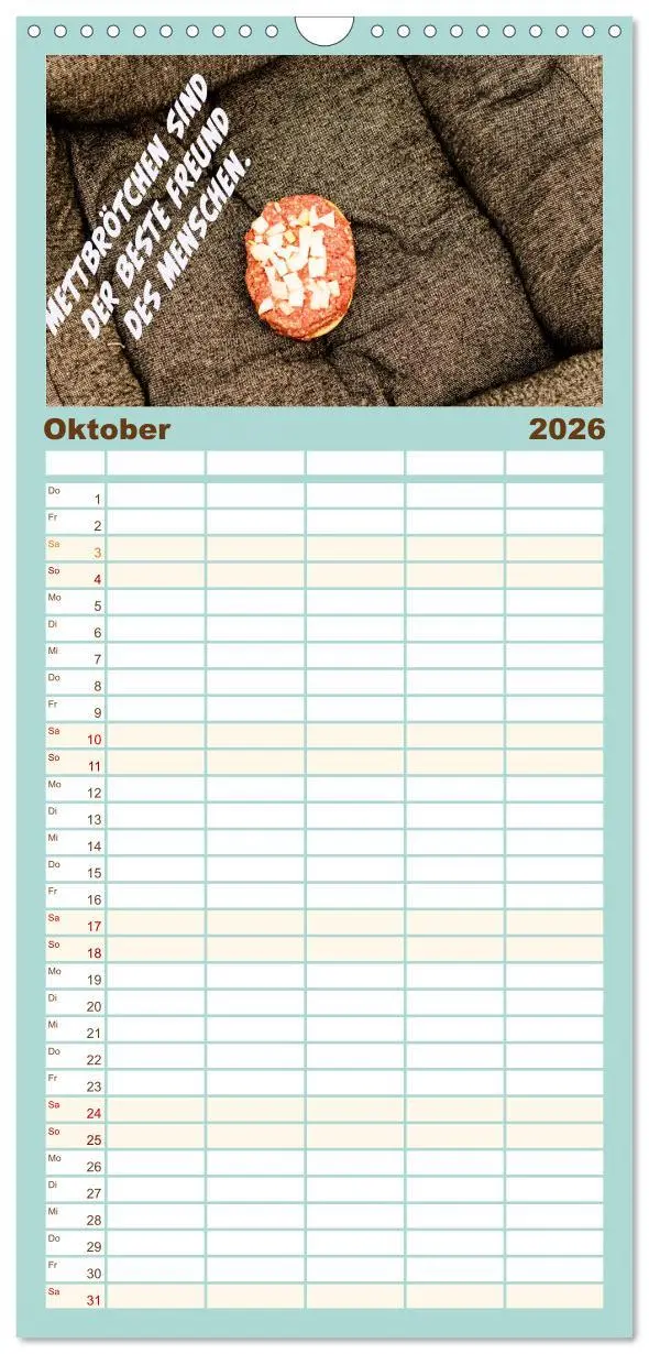 Bild: 9783516509663 | Familienplaner 2026 - Mettkalender - Spread some more Mett mit 5...