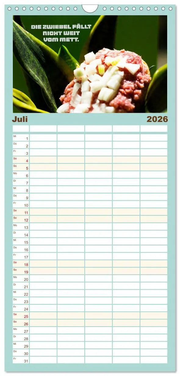 Bild: 9783516509663 | Familienplaner 2026 - Mettkalender - Spread some more Mett mit 5...