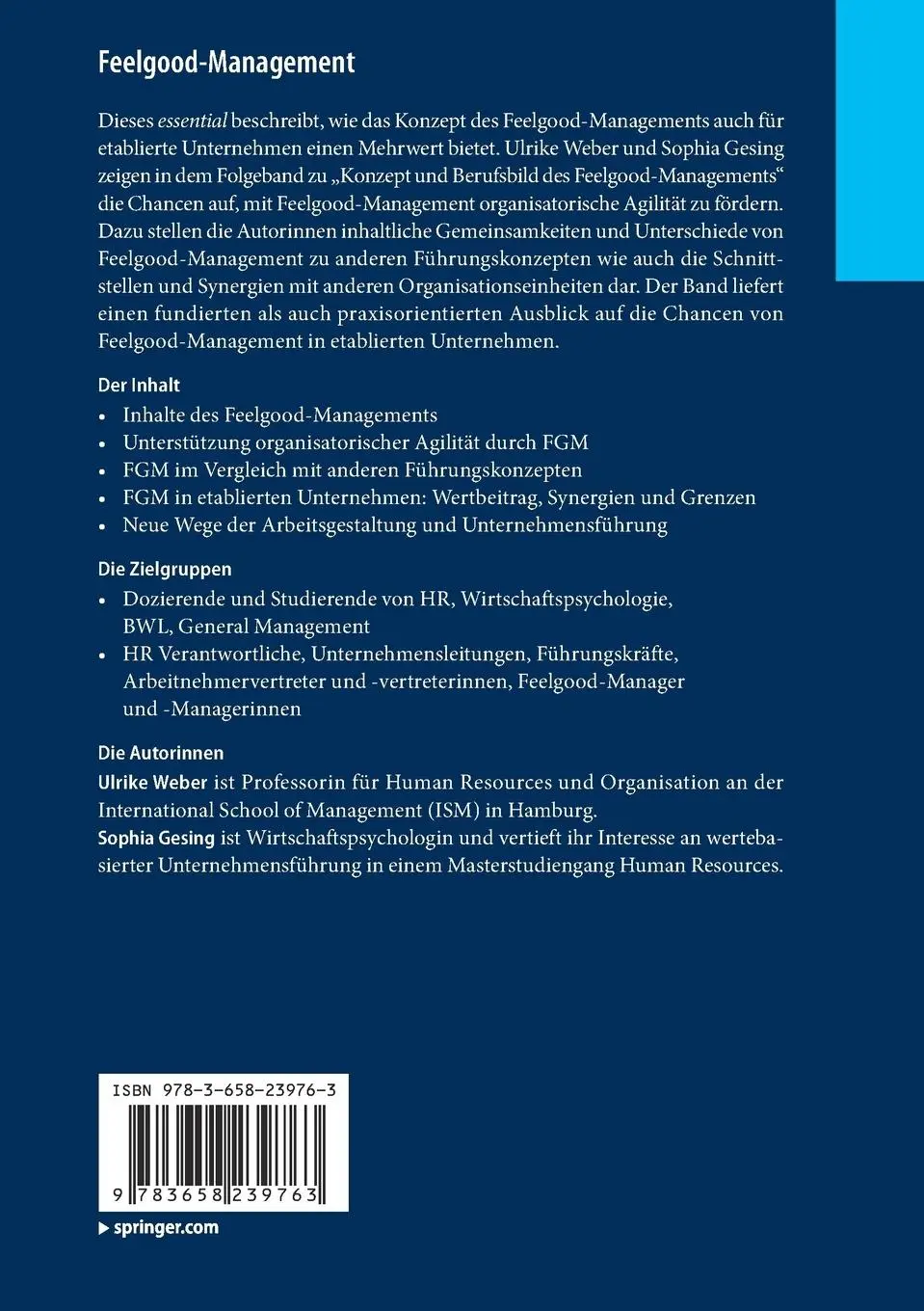 Rückseite: 9783658239763 | Feelgood-Management | Chancen für etablierte Unternehmen | Taschenbuch