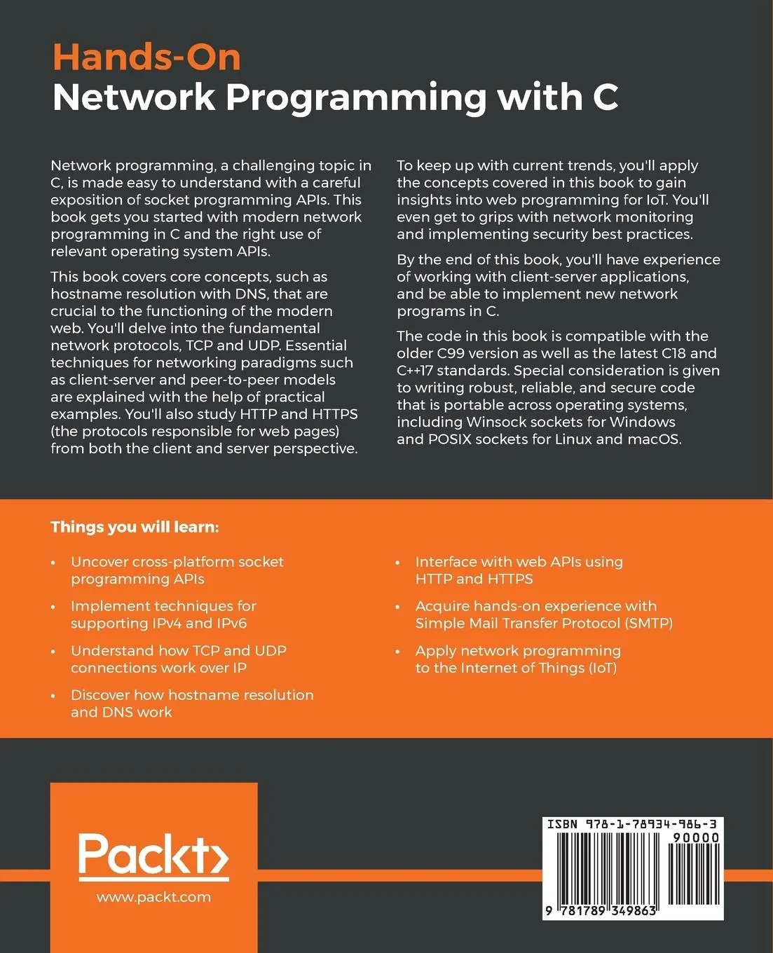 Rückseite: 9781789349863 | Hands-On Network Programming with C | Lewis van Winkle | Taschenbuch