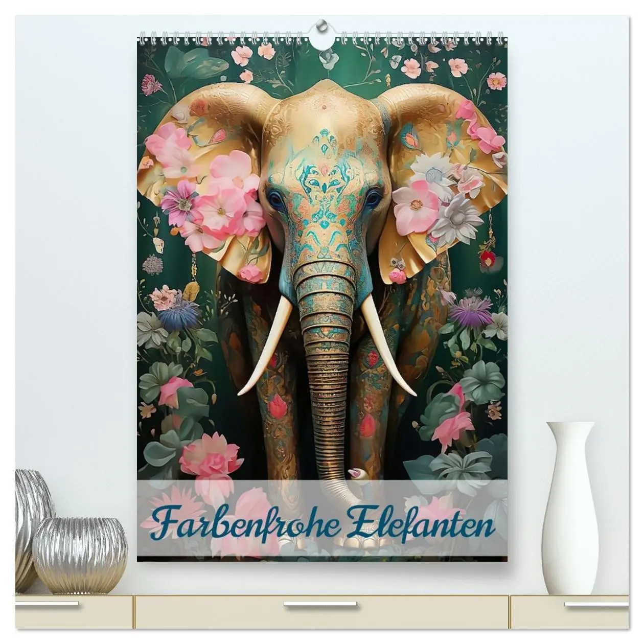 Cover: 9783516279863 | Farbenfrohe Elefanten (hochwertiger Premium Wandkalender 2026 DIN...
