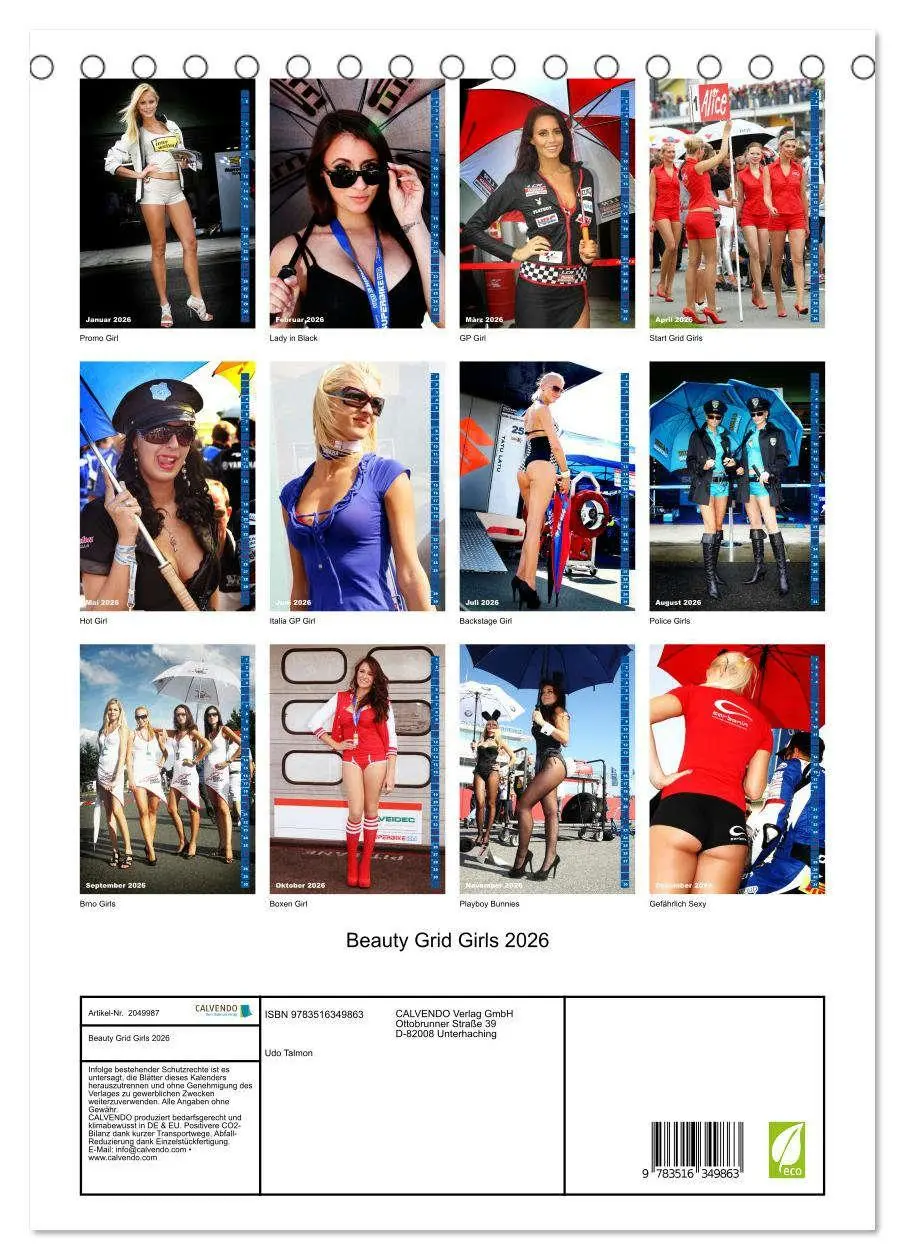 Bild: 9783516349863 | Beauty Grid Girls 2026 (Tischkalender 2026 DIN A5 hoch), CALVENDO...