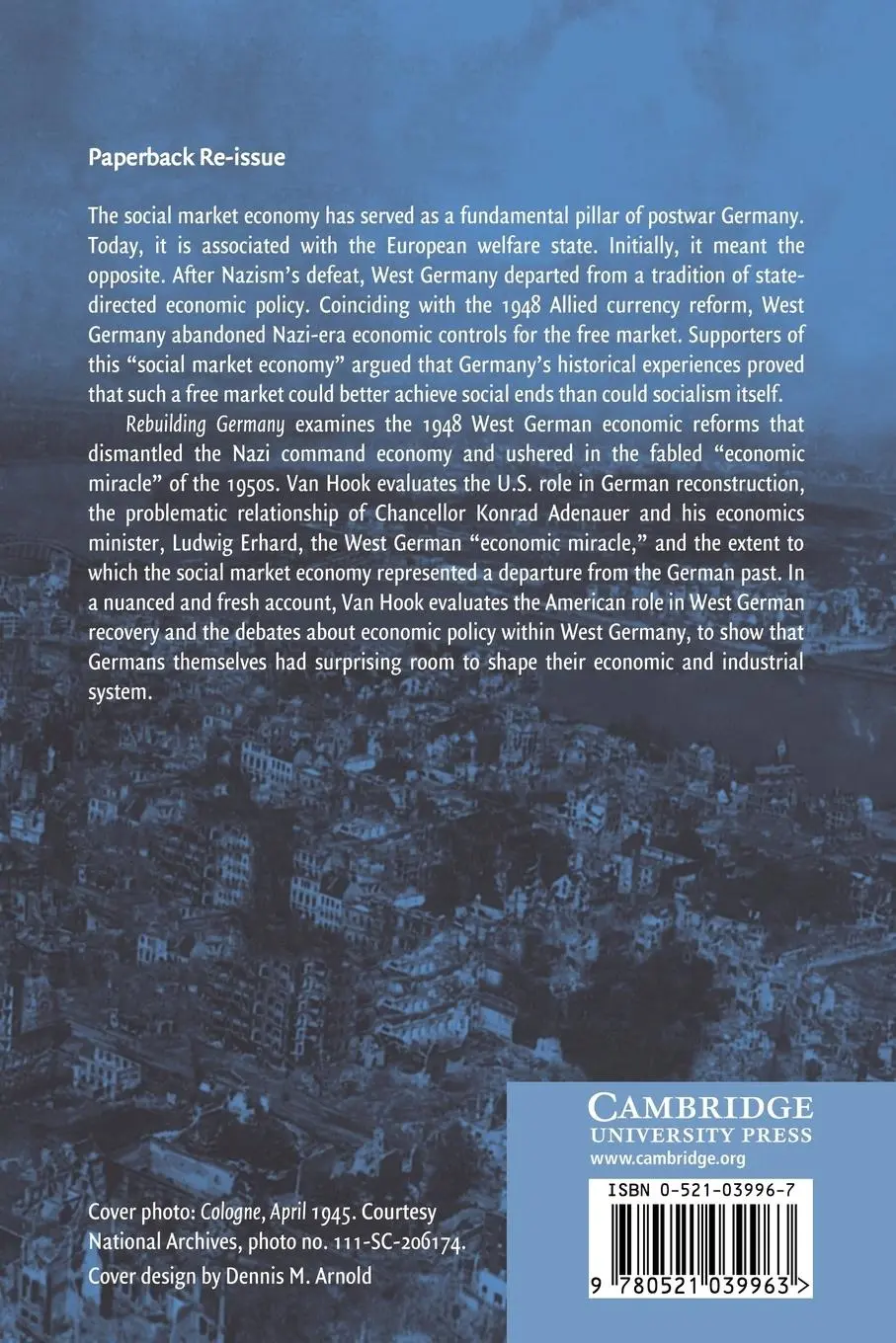 Rückseite: 9780521039963 | Rebuilding Germany | James C. van Hook | Taschenbuch | Englisch | 2007