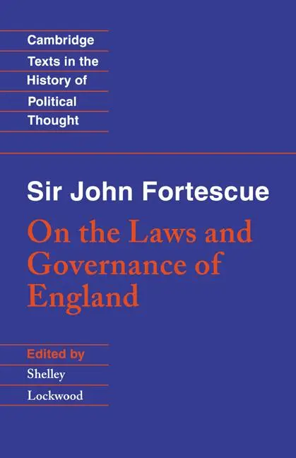 Cover: 9780521589963 | Sir John Fortescue | On the Laws and Governance of England | Fortescue