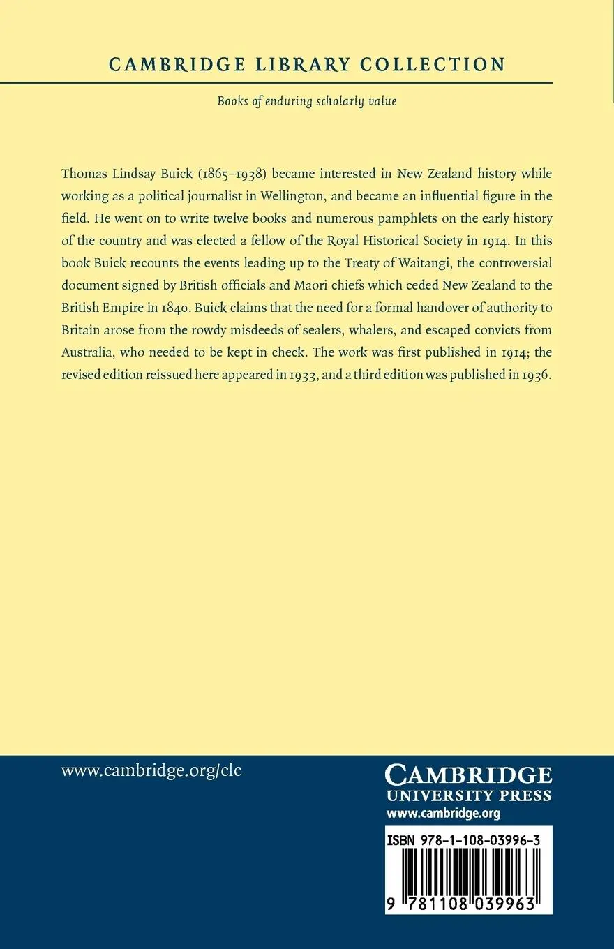 Rückseite: 9781108039963 | The Treaty of Waitangi | T. Lindsay Buick | Taschenbuch | Englisch