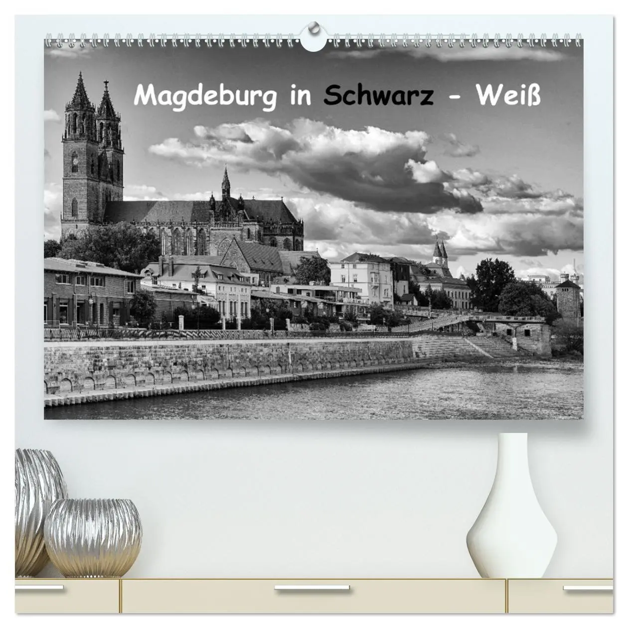 Cover: 9783516029963 | Magdeburg in Schwarz - Weiß (hochwertiger Premium Wandkalender 2026...