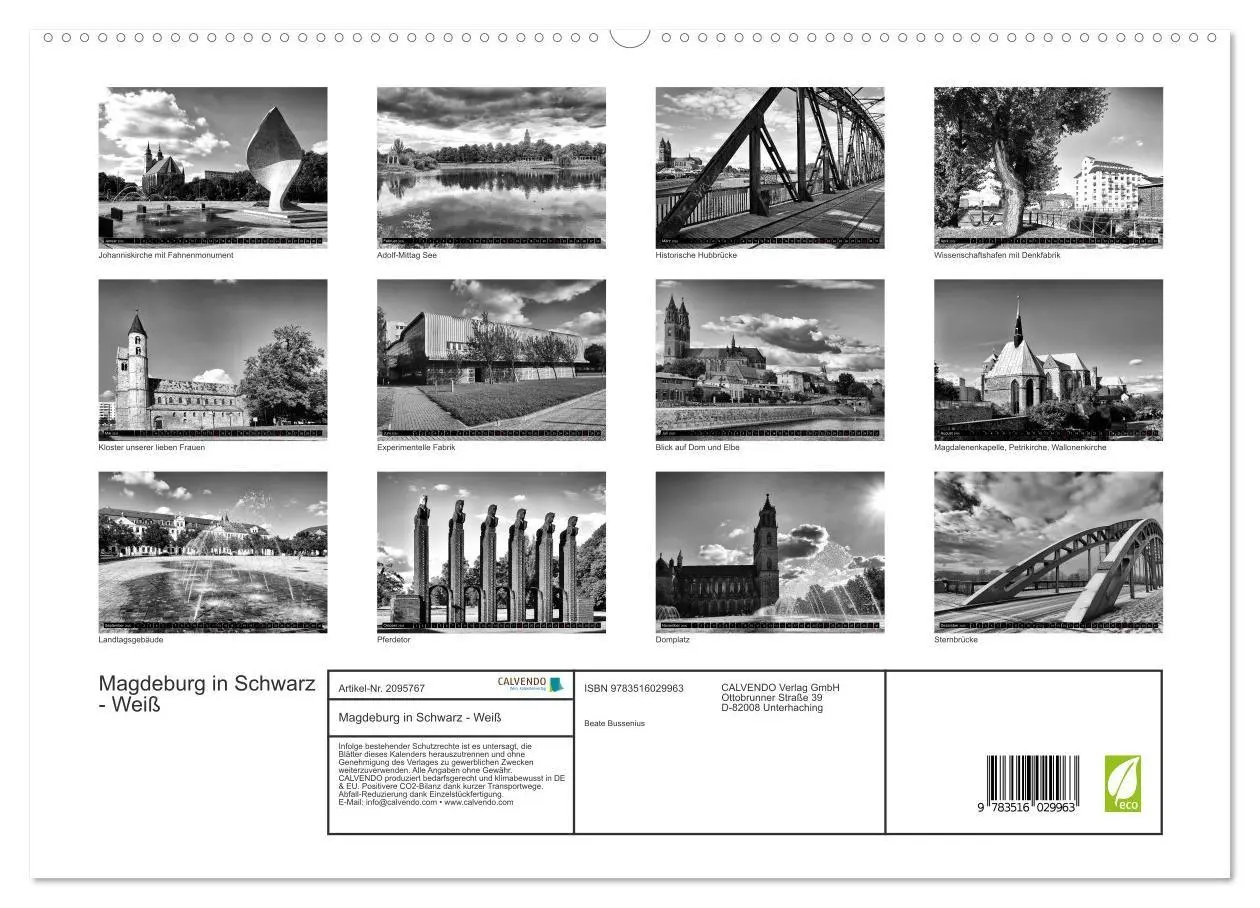 Bild: 9783516029963 | Magdeburg in Schwarz - Weiß (hochwertiger Premium Wandkalender 2026...
