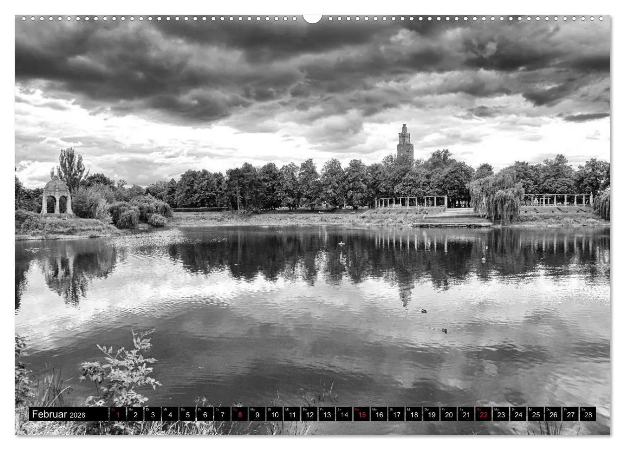 Bild: 9783516029963 | Magdeburg in Schwarz - Weiß (hochwertiger Premium Wandkalender 2026...