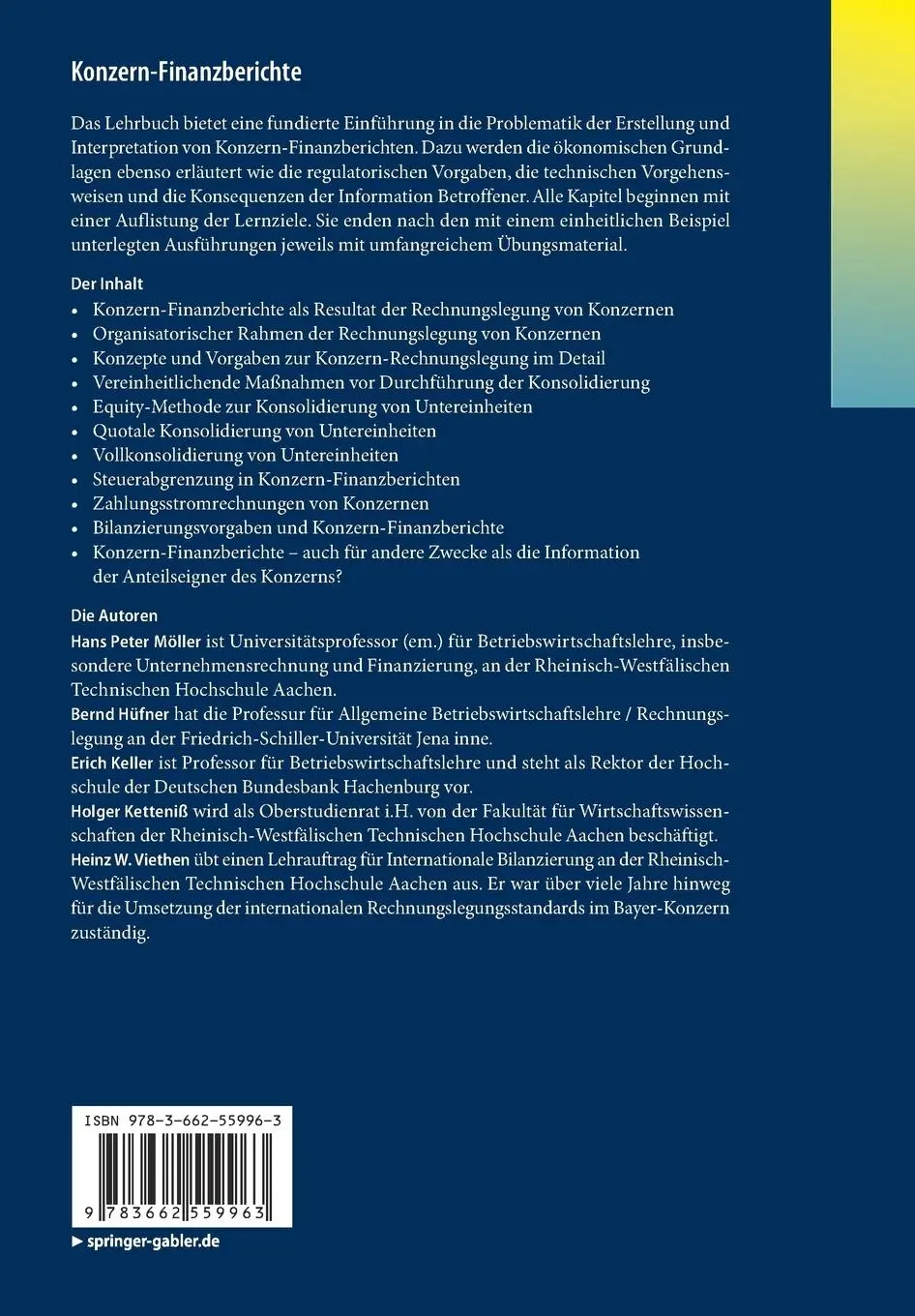 Rückseite: 9783662559963 | Konzern-Finanzberichte | Hans Peter Möller (u. a.) | Taschenbuch | xix