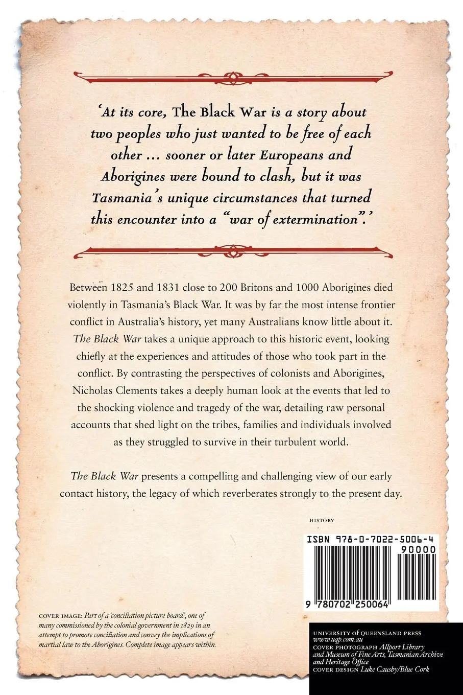 Rückseite: 9780702250064 | The Black War | Fear, Sex and Resistance in Tasmania | Clements | Buch