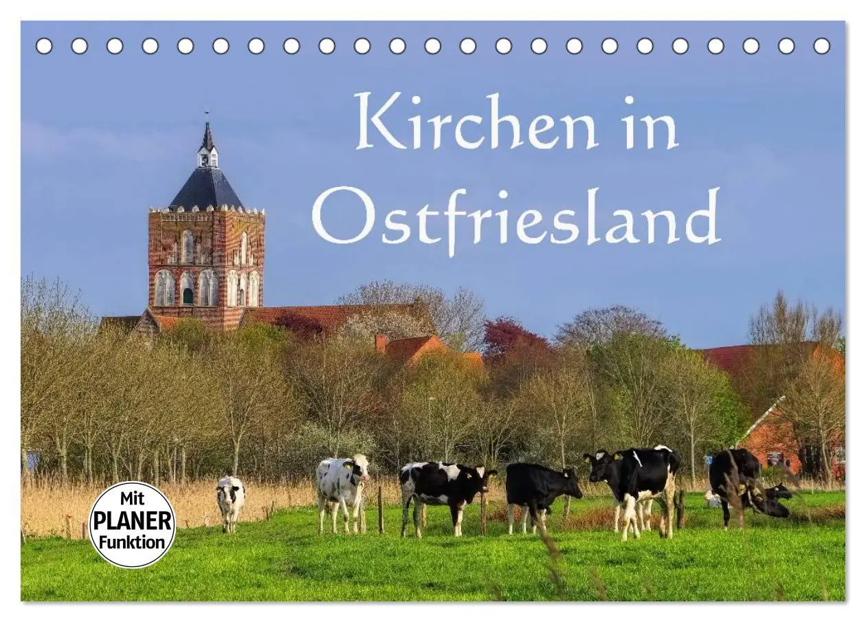 Cover: 9783457980064 | Kirchen in Ostfriesland (Tischkalender 2026 DIN A5 quer), CALVENDO...