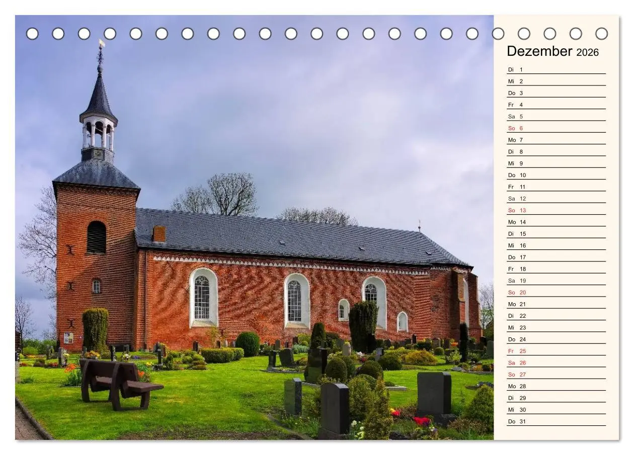 Bild: 9783457980064 | Kirchen in Ostfriesland (Tischkalender 2026 DIN A5 quer), CALVENDO...