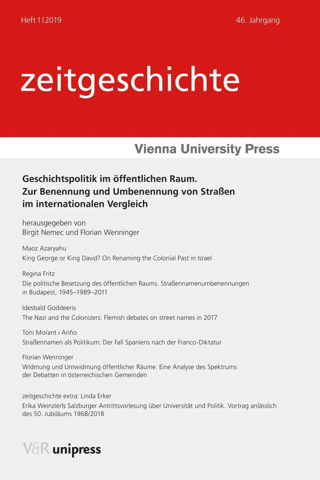 Cover: 9783847110064 | Geschichtspolitik im öffentlichen Raum | Birgit Nemec | Taschenbuch