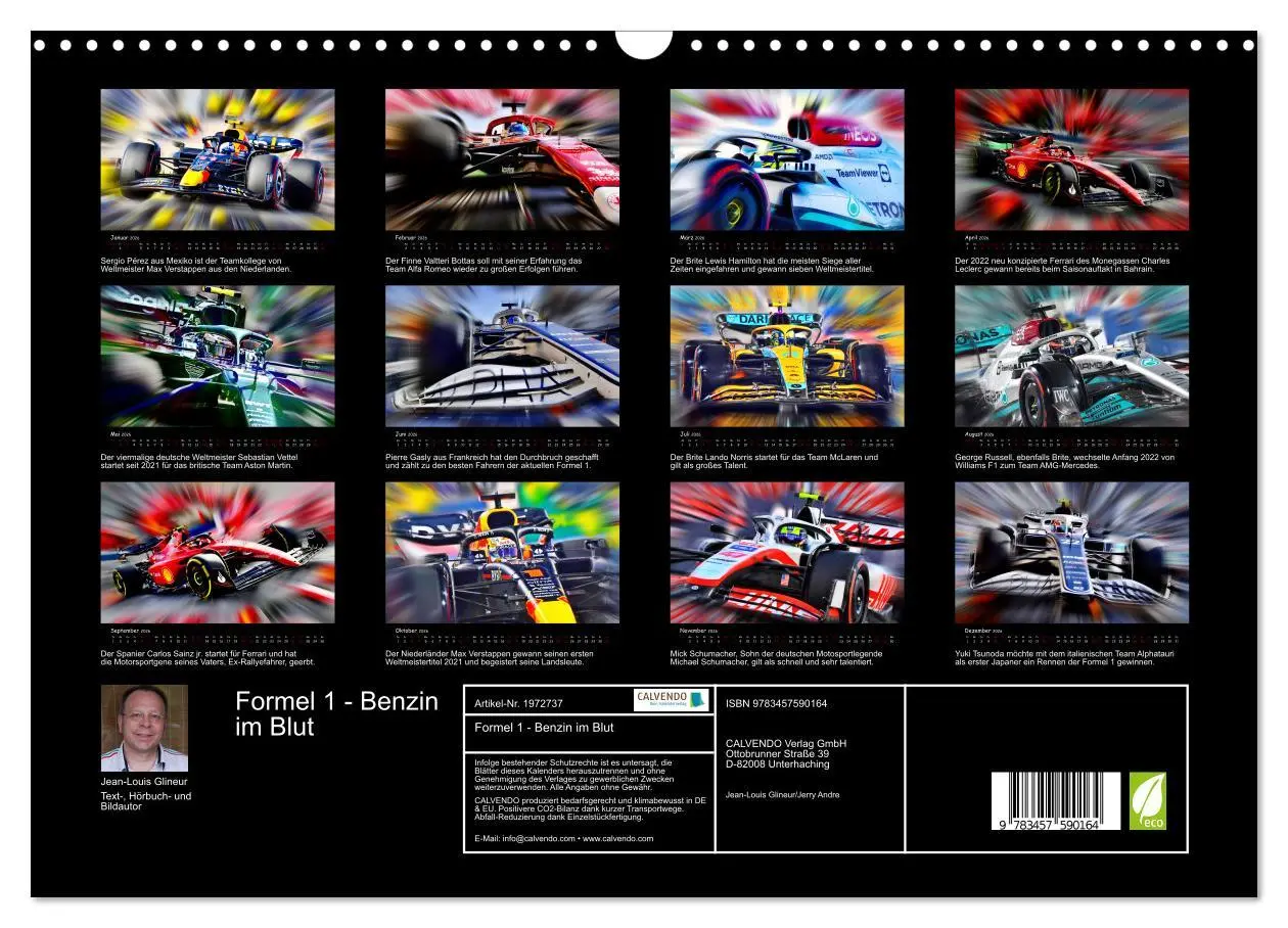Bild: 9783457590164 | Formel 1 - Benzin im Blut (Wandkalender 2026 DIN A3 quer), CALVENDO...