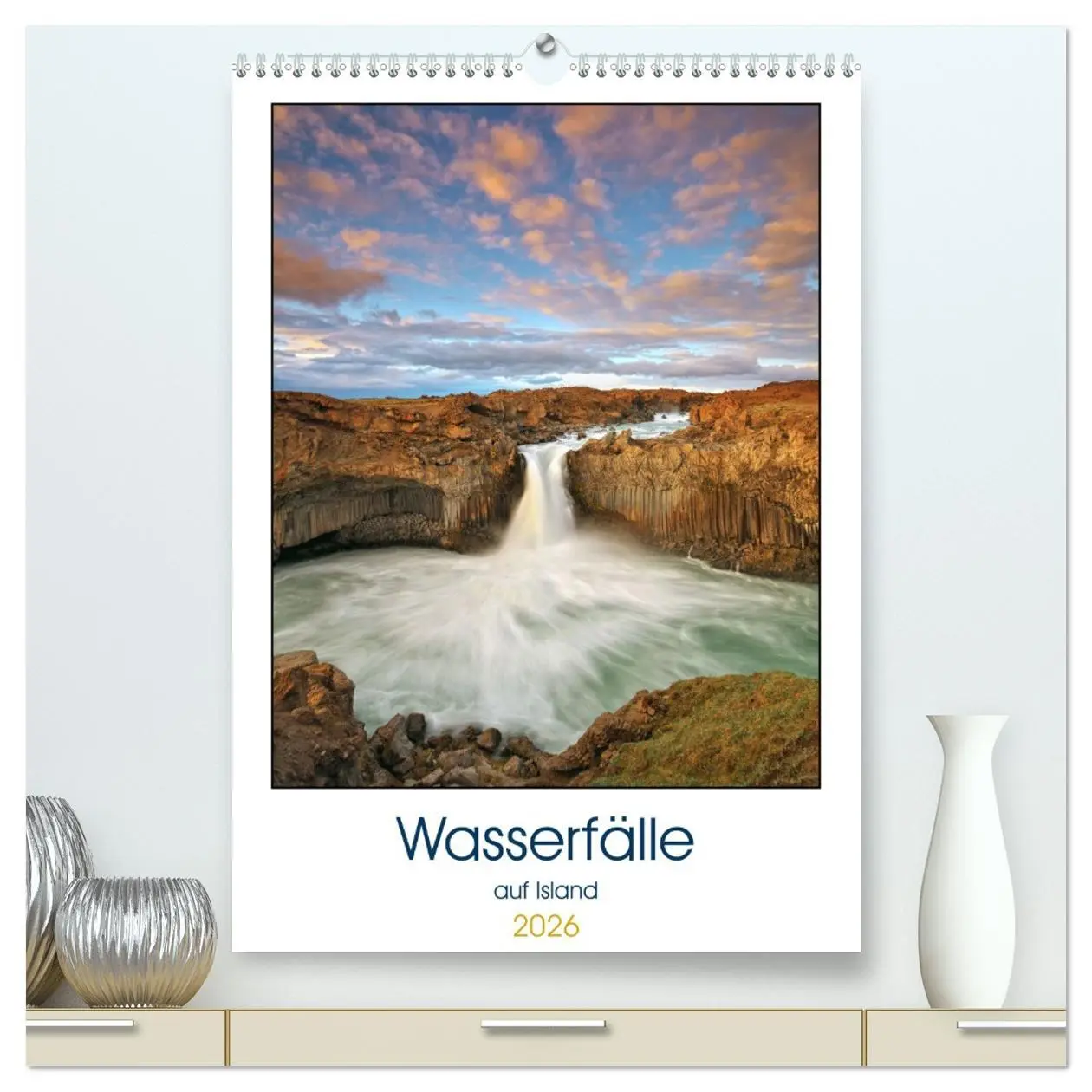Cover: 9783516370164 | Wasserfälle auf Island (hochwertiger Premium Wandkalender 2026 DIN...