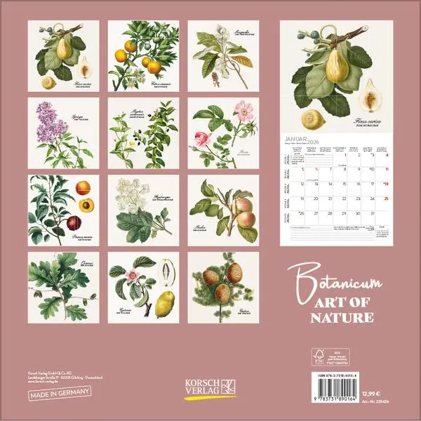 Bild: 9783731890164 | Botanicum 2026 | Verlag Korsch | Kalender | 13 S. | Deutsch | 2026