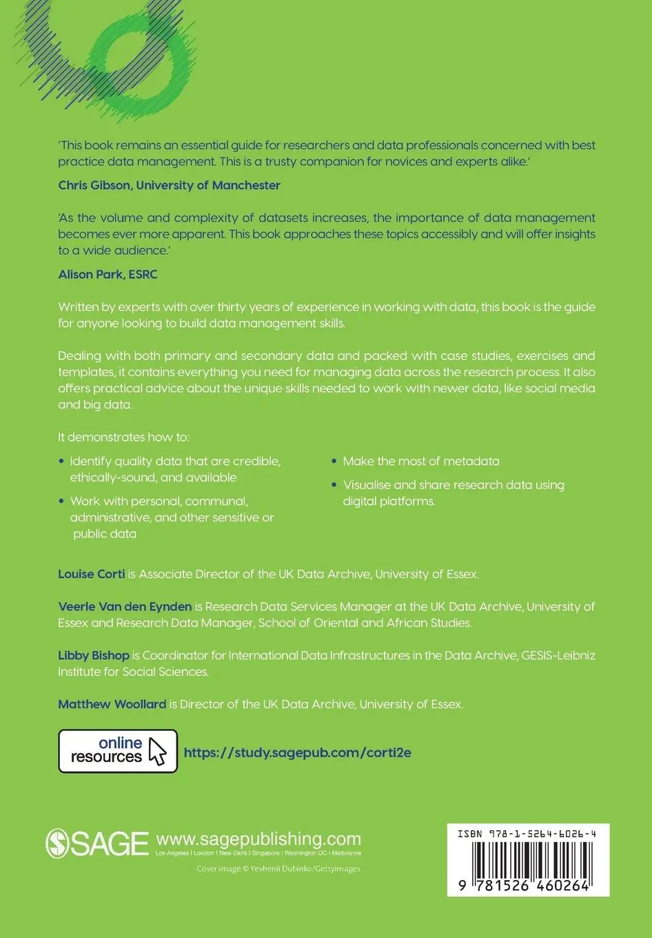 Rückseite: 9781526460264 | Managing and Sharing Research Data | A Guide to Good Practice | Buch