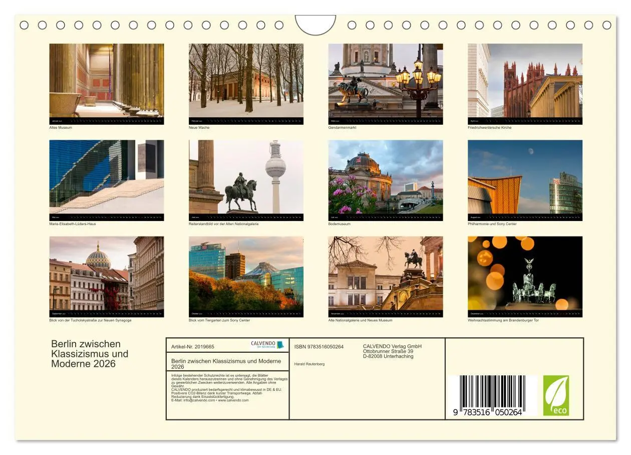 Bild: 9783516050264 | Berlin zwischen Klassizismus und Moderne 2026 (Wandkalender 2026...