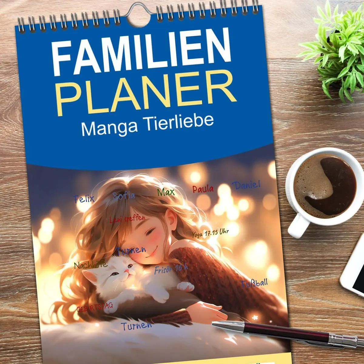Bild: 9783516500264 | Familienplaner 2026 - Manga Tierliebe mit 5 Spalten (Wandkalender,...