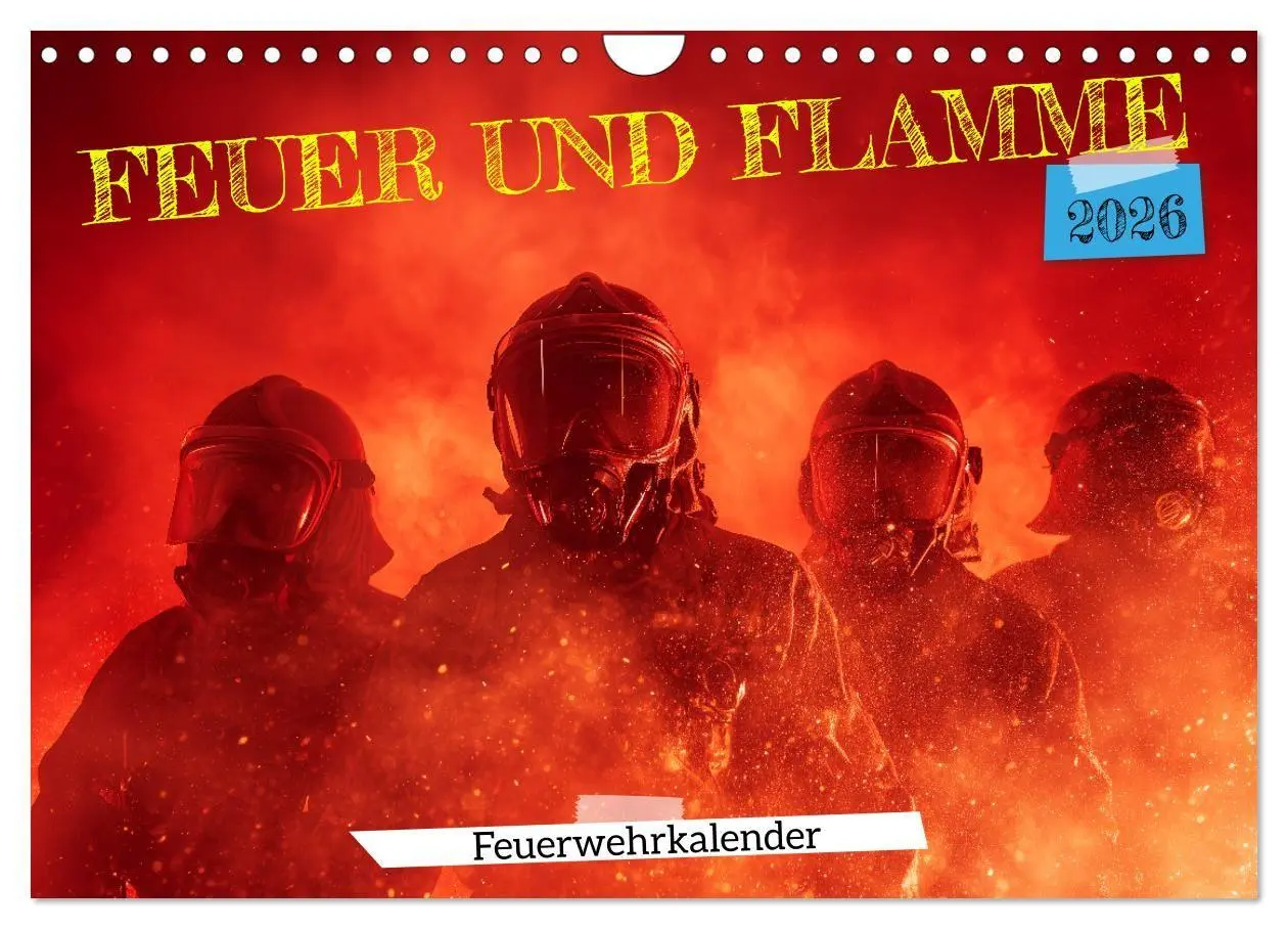 Cover: 9783516670264 | Feuer und Flamme - Feuerwehrkalender (Wandkalender 2026 DIN A4...