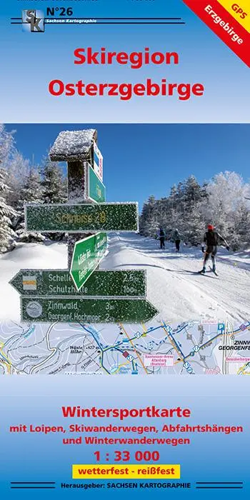 Cover: 9783868430264 | Wintersportkarte Skiregion Osterzgebirge | (Land-)Karte | Deutsch