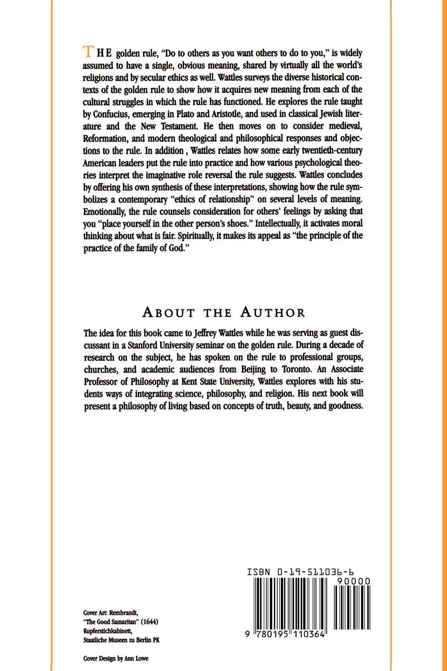 Rückseite: 9780195110364 | The Golden Rule | Jeffrey Wattles | Taschenbuch | Englisch | 1996
