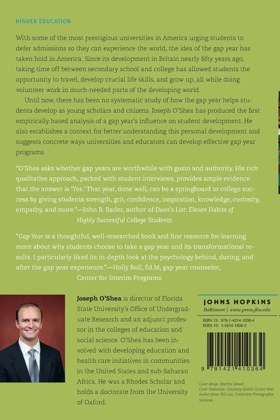 Rückseite: 9781421410364 | Gap Year | How Delaying College Changes People in Ways the World Needs