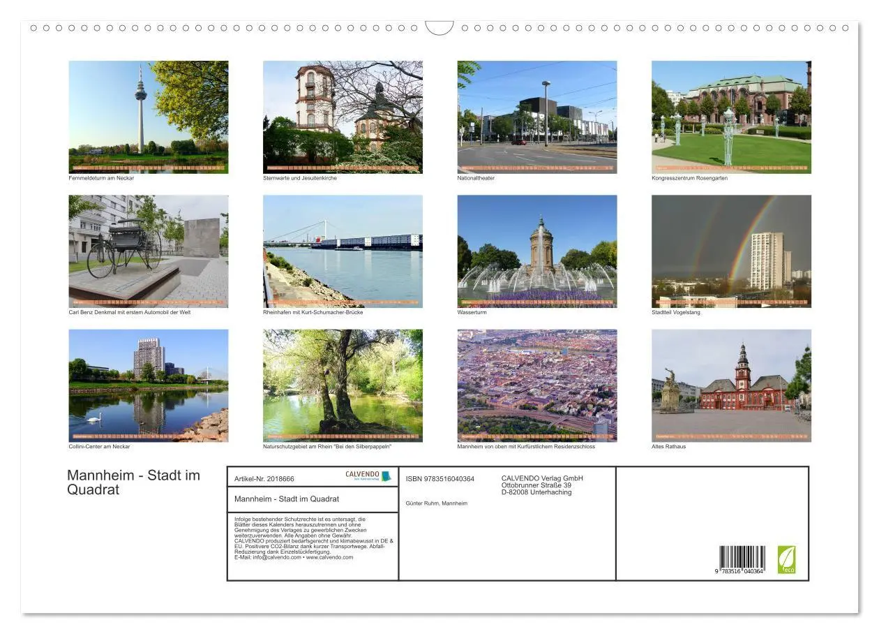 Bild: 9783516040364 | Mannheim - Stadt im Quadrat (Wandkalender 2026 DIN A2 quer),...