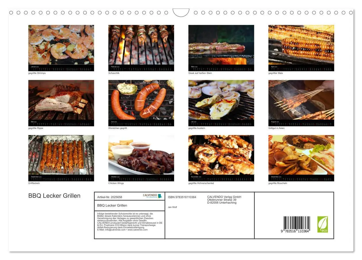 Bild: 9783516110364 | BBQ Lecker Grillen (Wandkalender 2026 DIN A3 quer), CALVENDO...