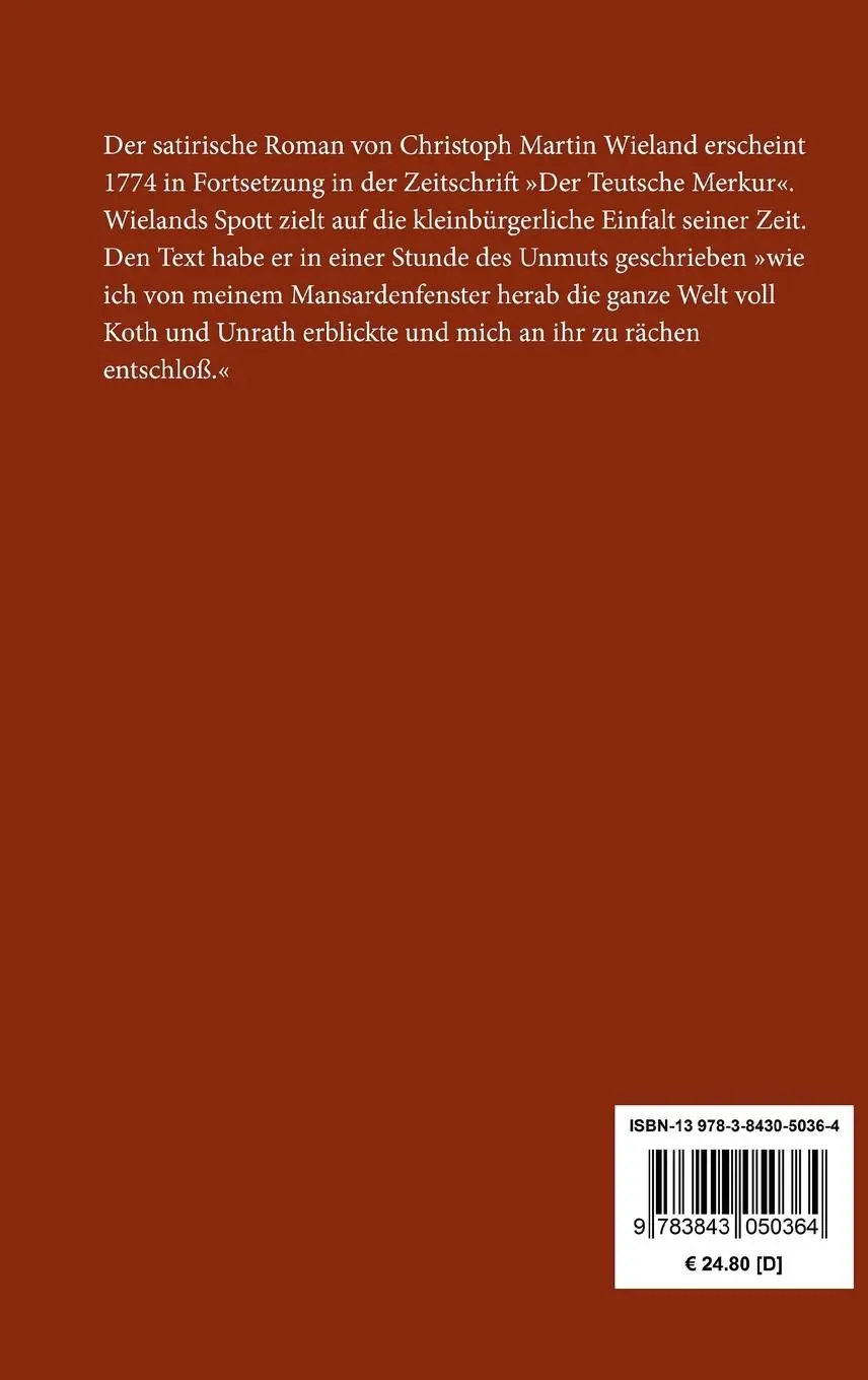 Rückseite: 9783843050364 | Geschichte der Abderiten | Christoph Martin Wieland | Buch | 308 S.