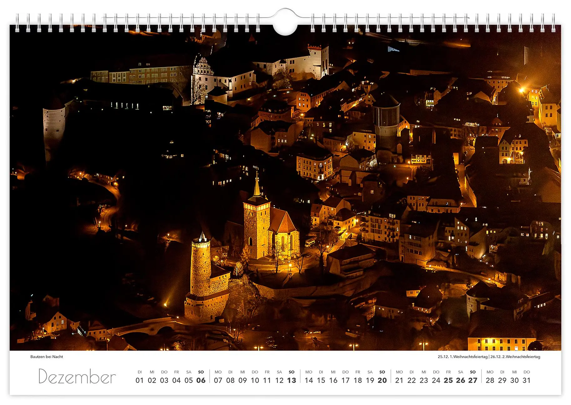 Bild: 9783910680364 | Kalender Bautzen 2026 | 45 x 30 cm weißes Kalendarium | Peter Schubert