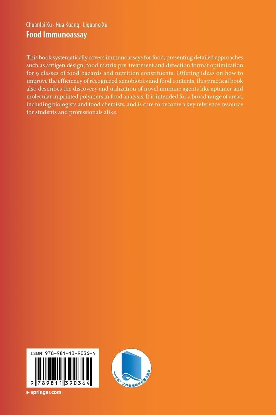 Rückseite: 9789811390364 | Food Immunoassay | Chuanlai Xu (u. a.) | Taschenbuch | xv | Englisch