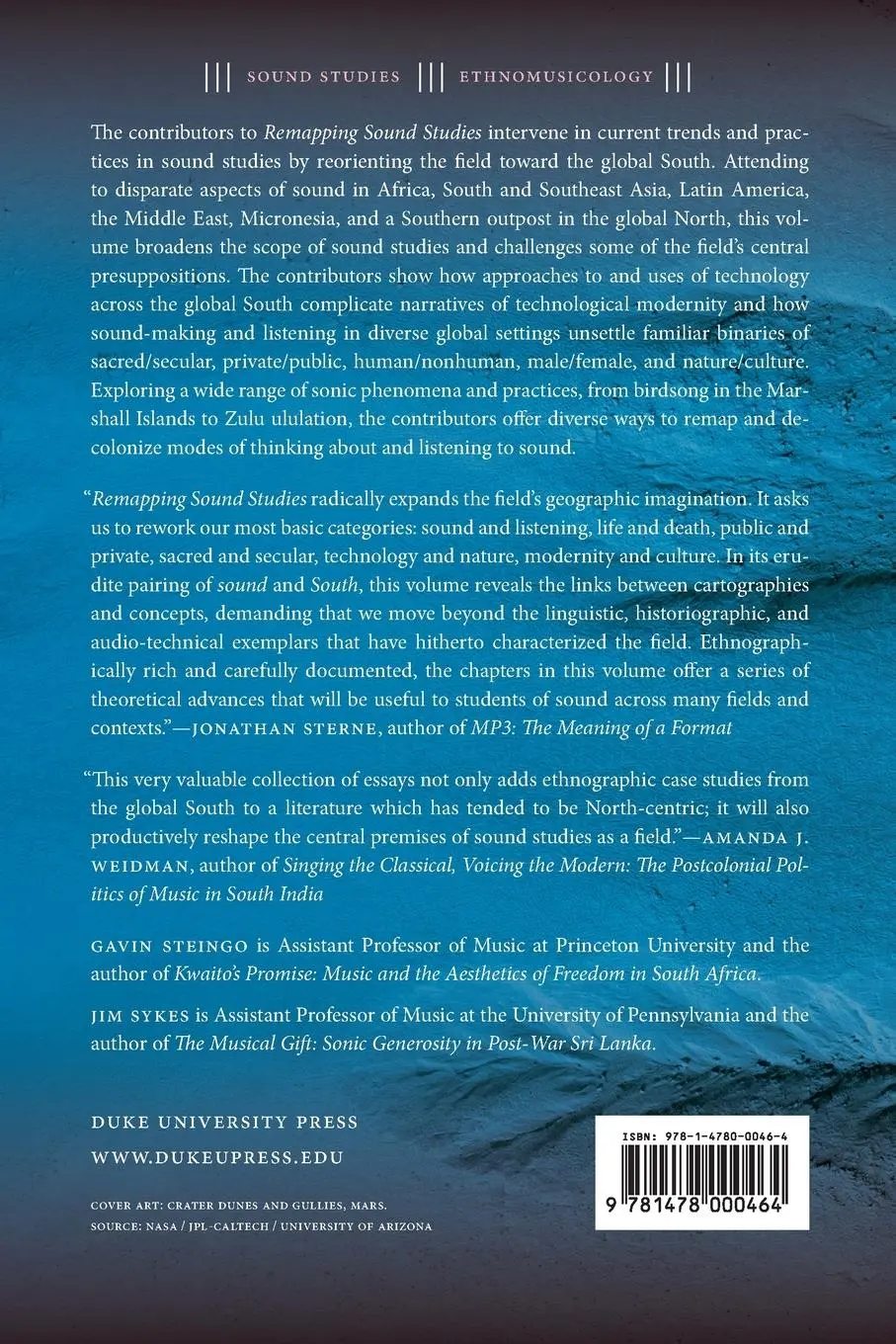 Rückseite: 9781478000464 | Remapping Sound Studies | Gavin Steingo | Taschenbuch | Englisch