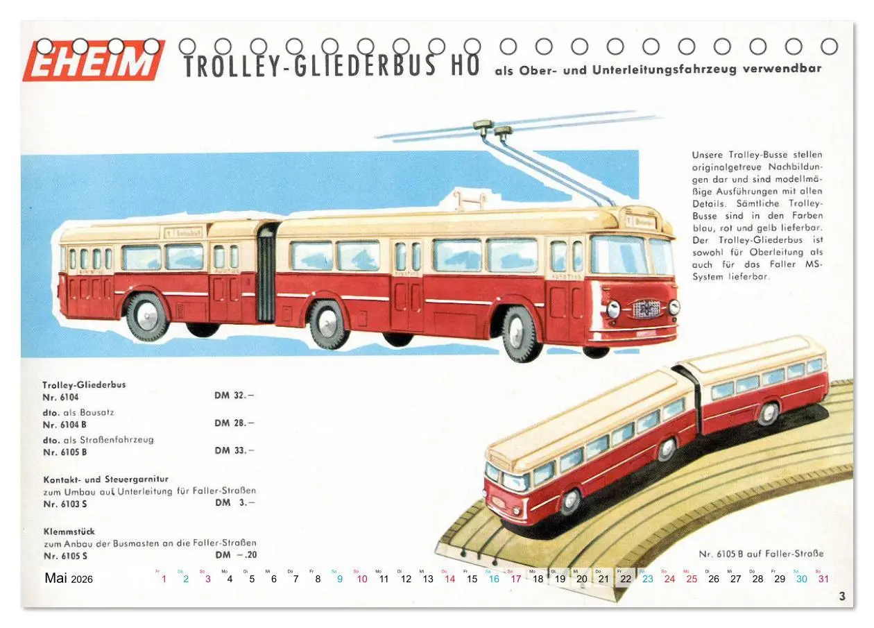 Bild: 9783457700464 | Trolley-Bus H0 (Tischkalender 2026 DIN A5 quer), CALVENDO...