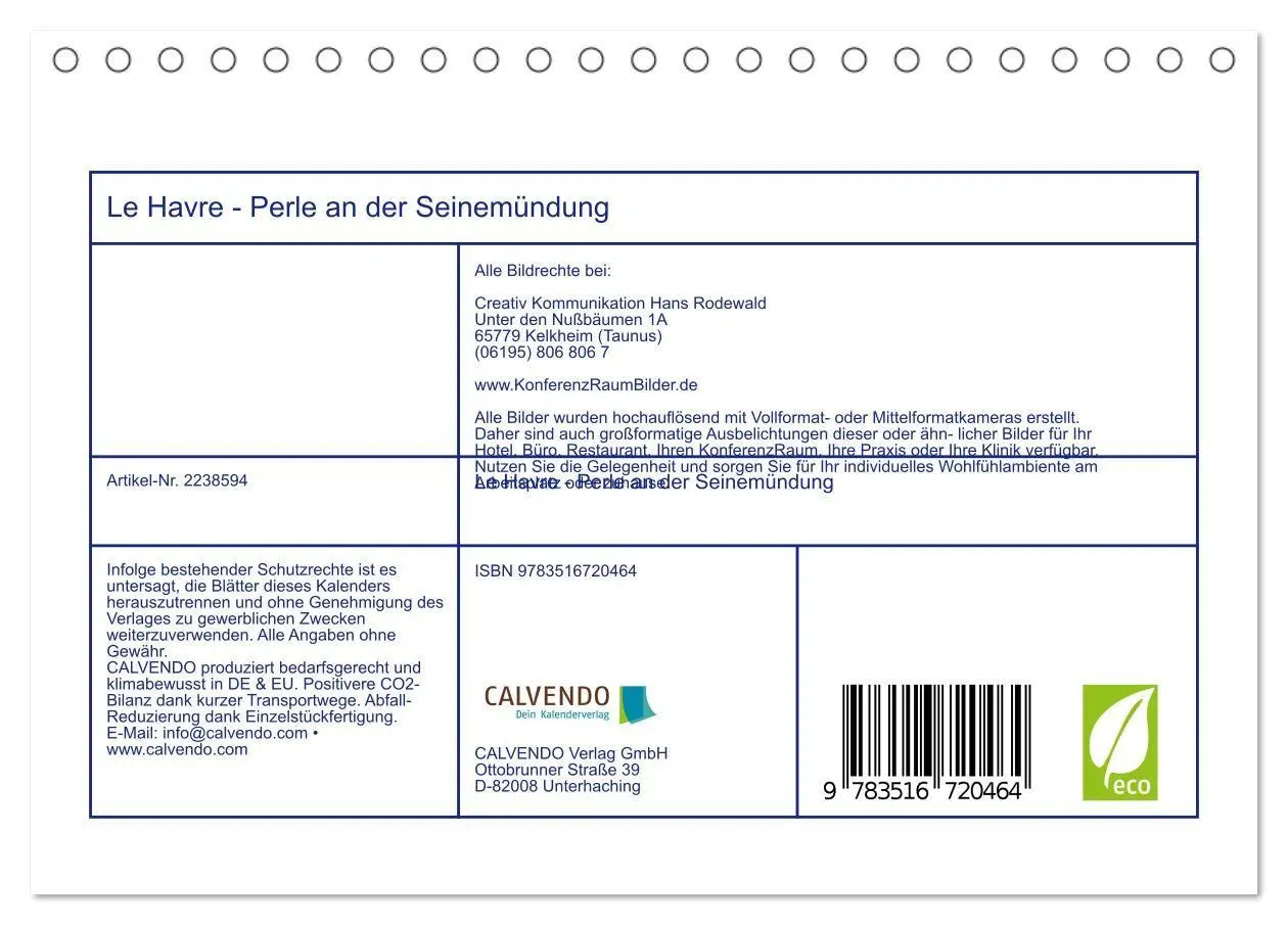 Bild: 9783516720464 | Le Havre - Perle an der Seinemündung (Tischkalender 2026 DIN A5...