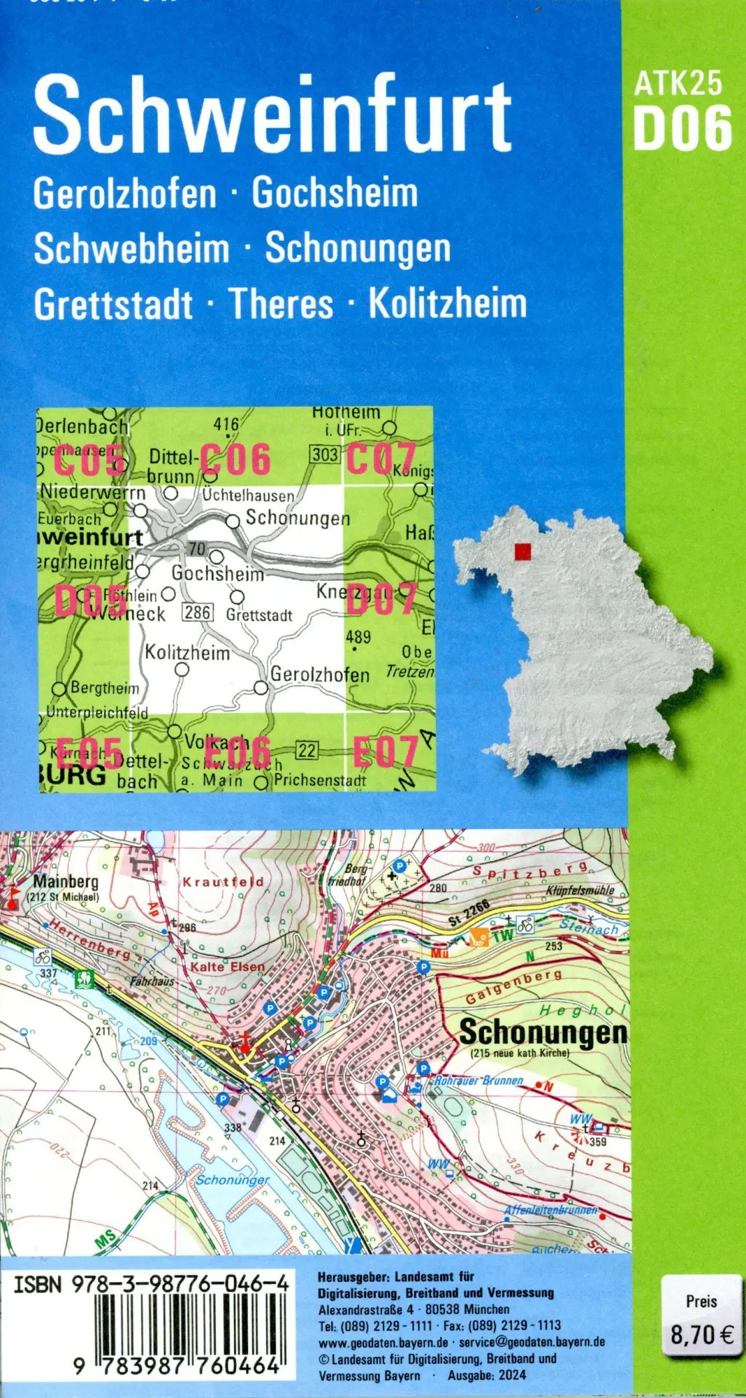 Bild: 9783987760464 | ATK25-D06 Schweinfurt (Amtliche Topographische Karte 1:25000) | 2024