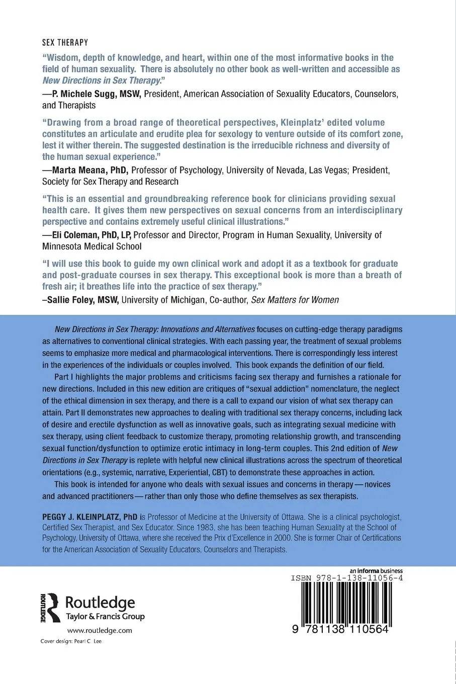 Rückseite: 9781138110564 | New Directions in Sex Therapy | Innovations and Alternatives | Buch