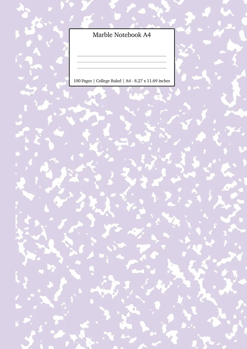 Cover: 9781989790564 | Marble Notebook A4 | Lilac Purple College Ruled Journal | Press | Buch