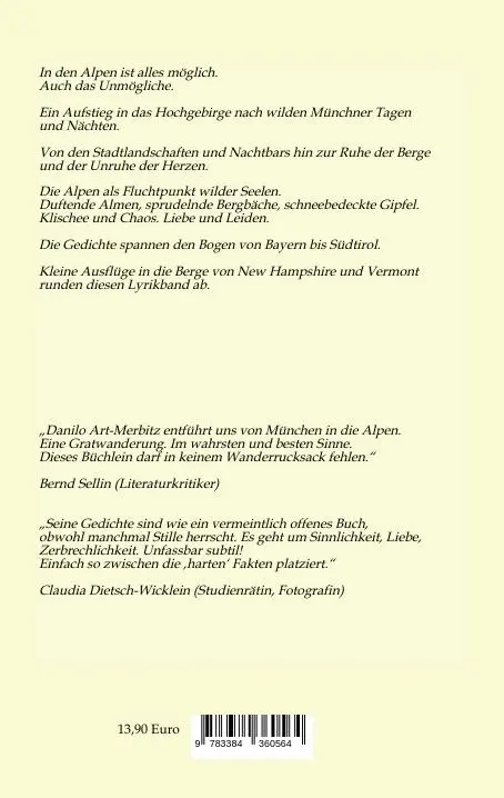 Rückseite: 9783384360564 | Alpenglühen | Gedichte | Danilo Art-Merbitz | Taschenbuch | 240 S.