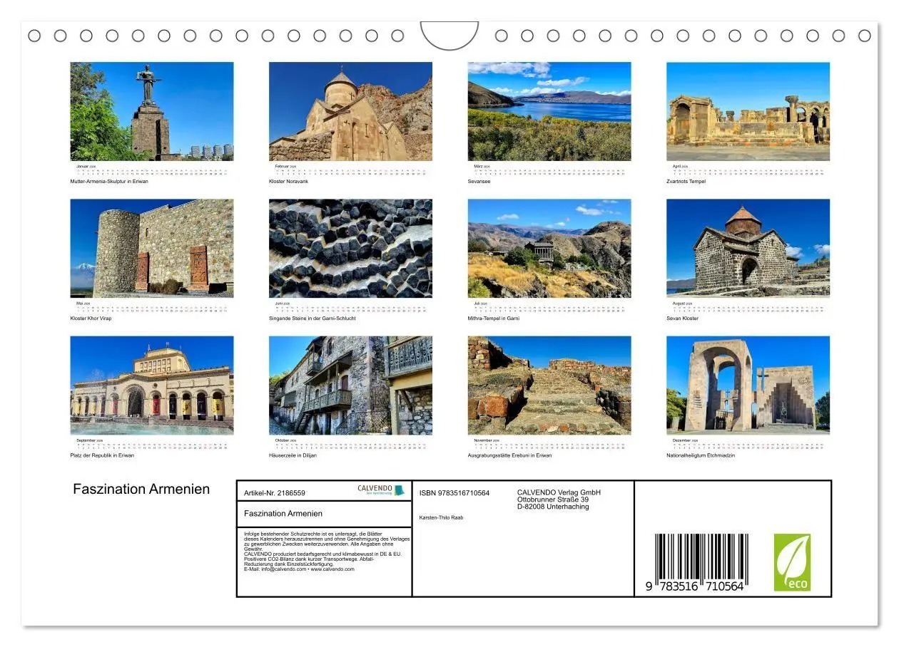 Bild: 9783516710564 | Faszination Armenien (Wandkalender 2026 DIN A4 quer), CALVENDO...