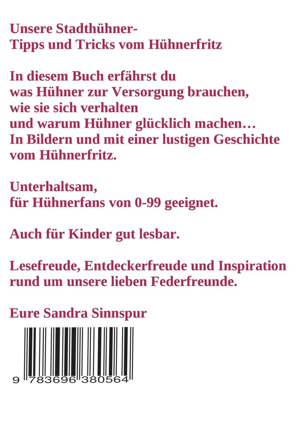 Rückseite: 9783696380564 | Stadthühner- Tipps und Tricks vom Hühnerfritz | Sandra Kroschel | Buch