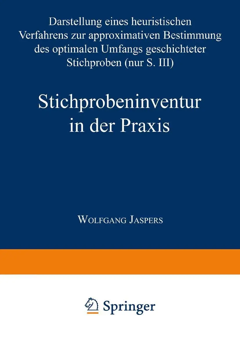 Cover: 9783824460564 | Stichprobeninventur in der Praxis | Wolfgang Jaspers | Taschenbuch Cover: 9783824460564 | Stichprobeninventur in der Praxis | Wolfgang Jaspers | Taschenbuch