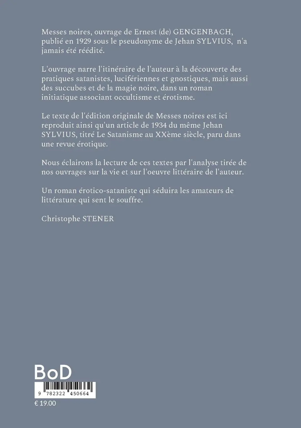 Rückseite: 9782322450664 | Messes noires | Satanistes et lucifériens | Jehan Sylvius | Buch