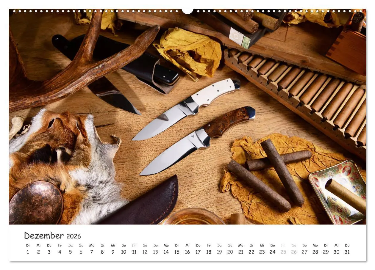 Bild: 9783457780664 | Handgefertigte Jagdmesser (Wandkalender 2026 DIN A2 quer), CALVENDO...