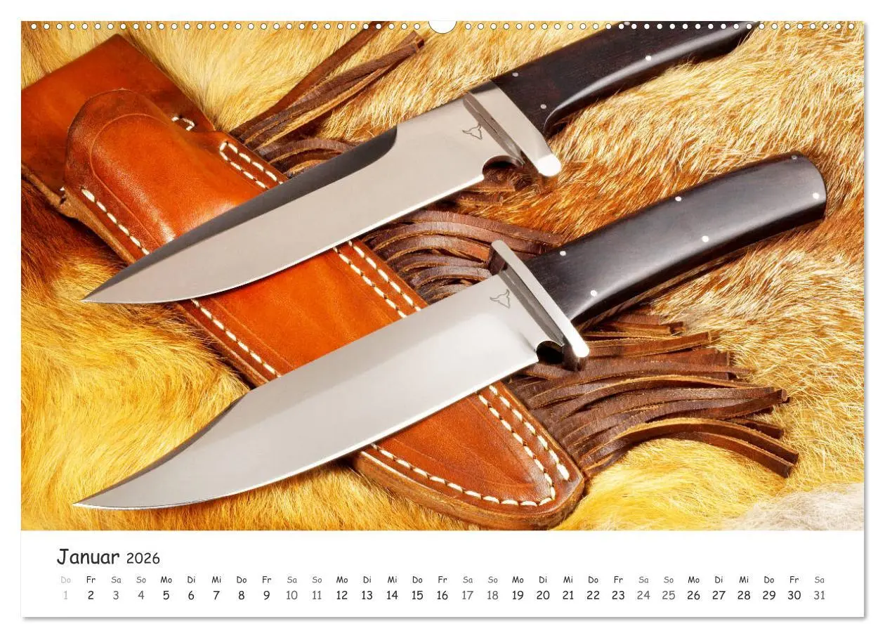 Bild: 9783457780664 | Handgefertigte Jagdmesser (Wandkalender 2026 DIN A2 quer), CALVENDO...