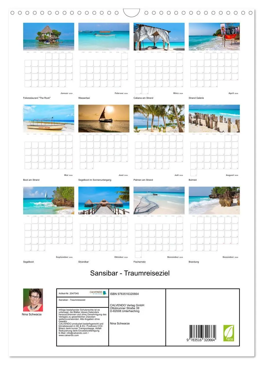 Bild: 9783516320664 | Sansibar - Traumreiseziel (Wandkalender 2026 DIN A3 hoch), CALVENDO...